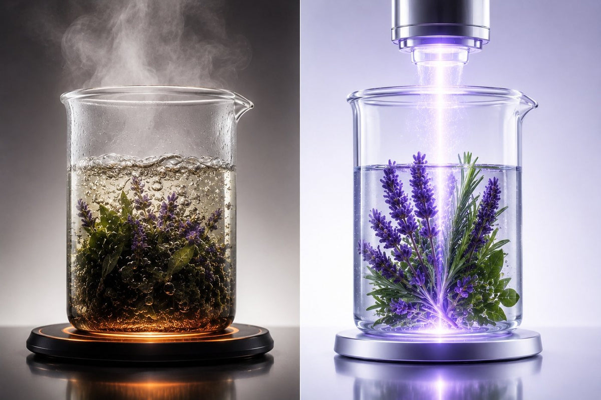 Botanicals under cold plasma in the lab